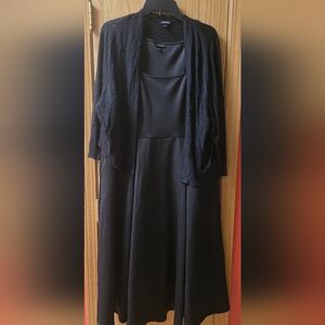 Torrid Plus Size 3X Black Sleeveless Dress With Sweater Shrug